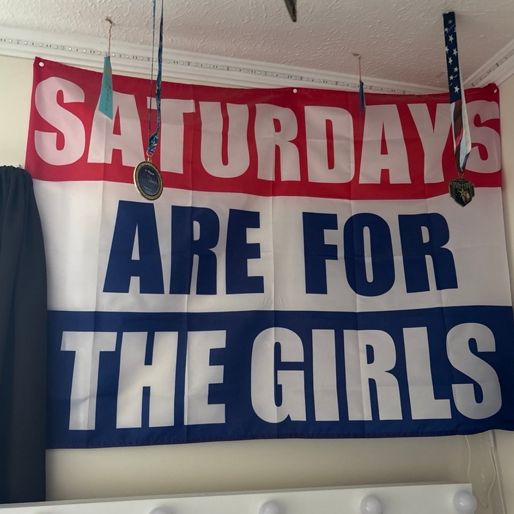 Saturdays are for the girls tapestry